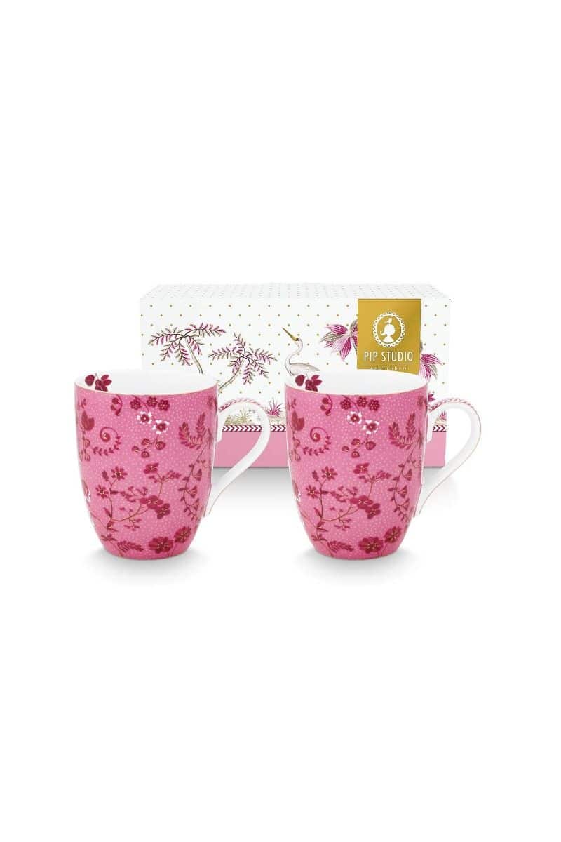 PIP Set/2 Mugs Large Jolie Flower Pink 350ml