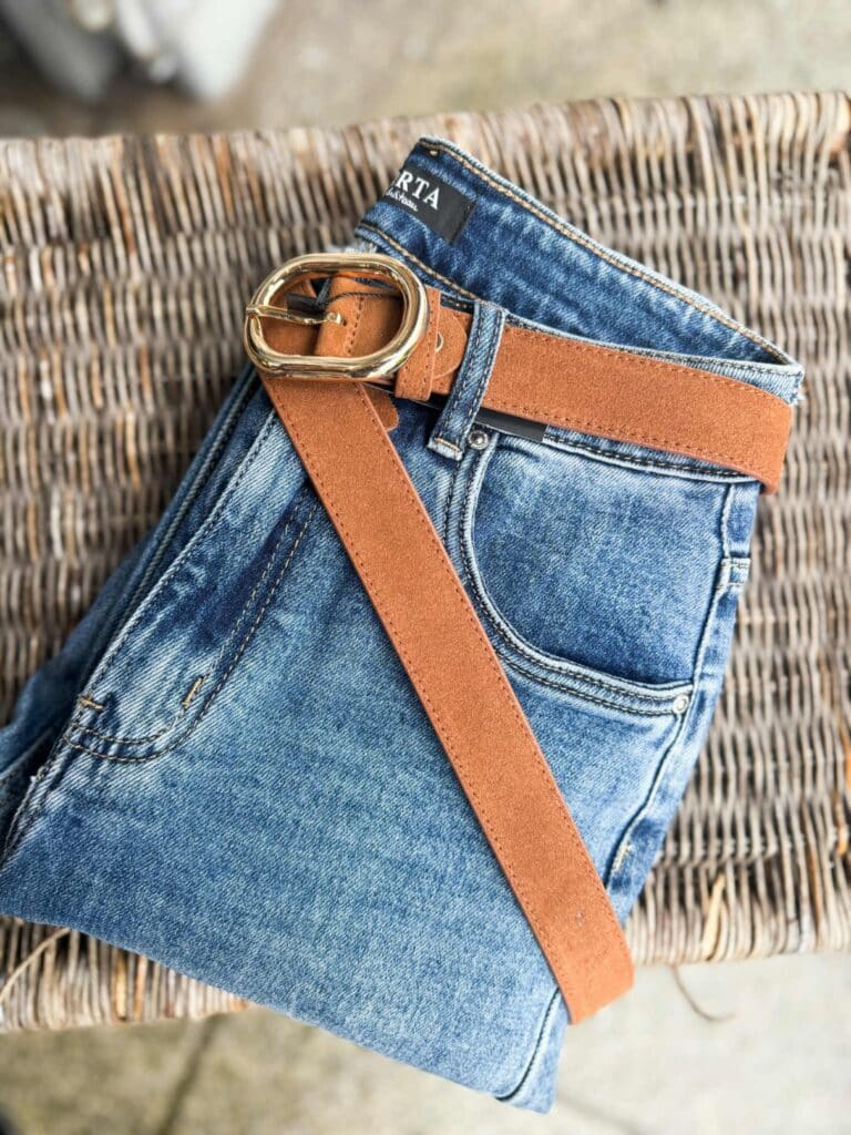 Qnuz Belt Suede Leather Camel