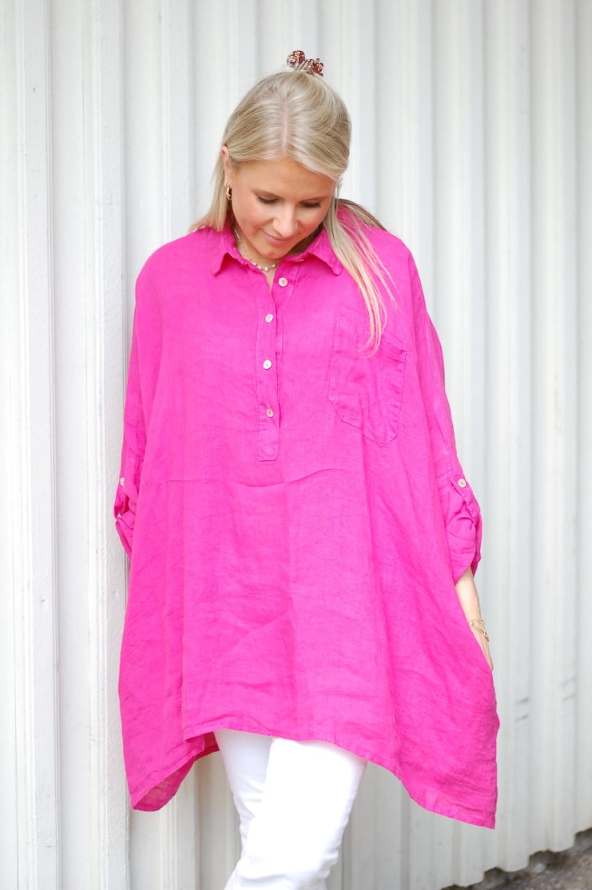 Sara Linnen Blouse Oversize Cerise