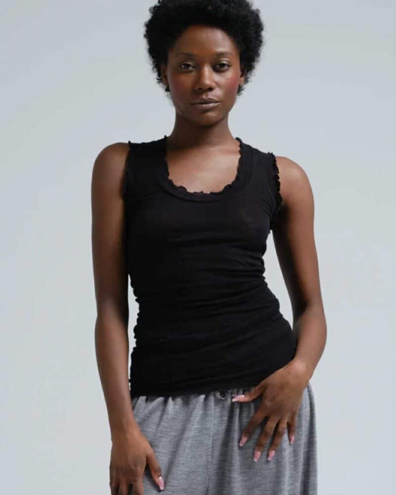 Seamless Basic Flounce Black