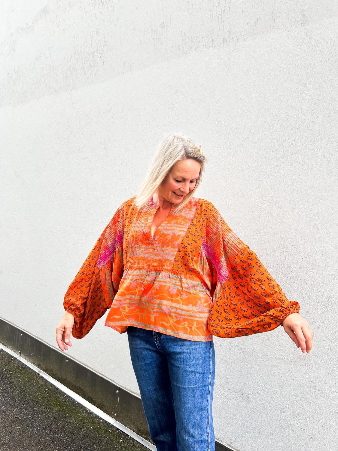 Sissel Edelbo Bibi Balloon Blouse Orange