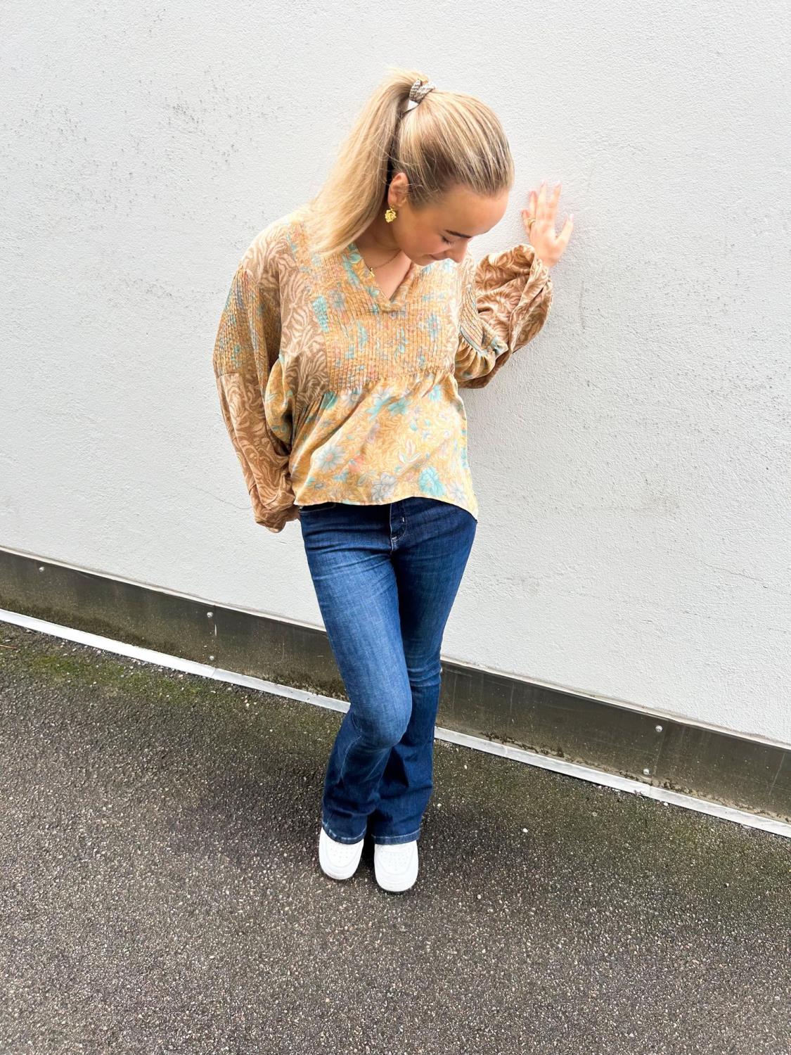 Sissel Edelbo Bibi Balloon Blouse Turkis Flower