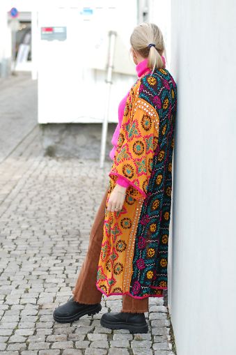 Sissel Edelbo Chennai Long Kimono Black/Orange