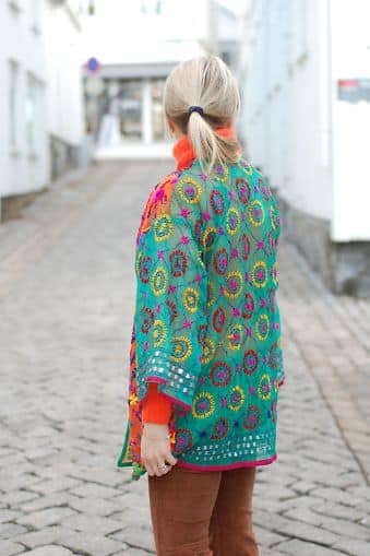 Sissel Edelbo Chennai Short Kimono Orange/Green