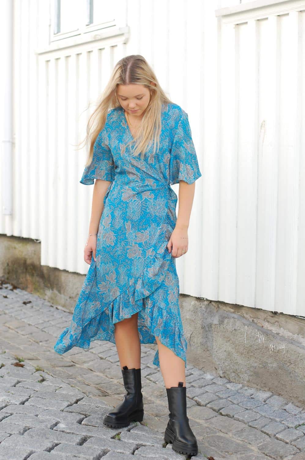 Sissel Edelbo Harriet Wrap Dress Blue Mix.