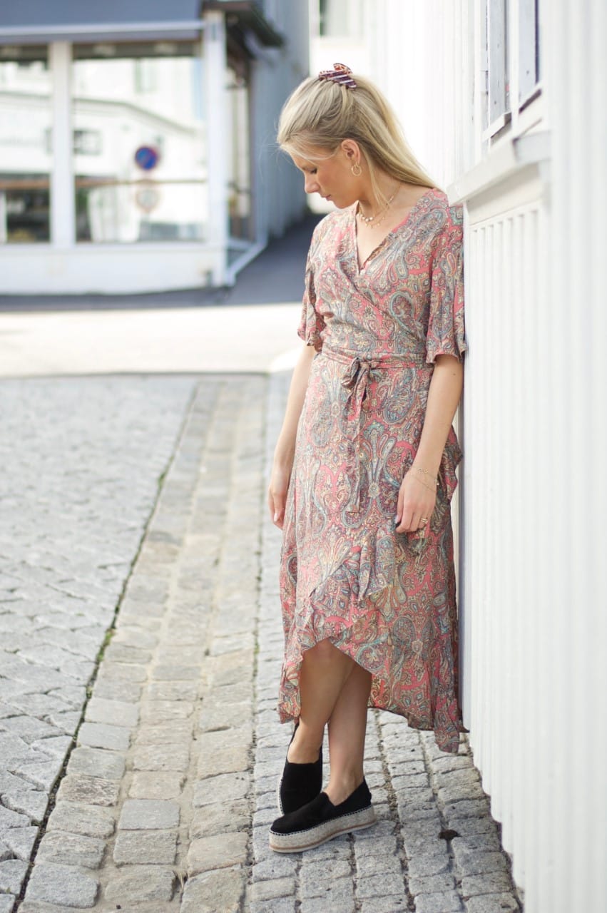 Sissel Edelbo Harriet Wrap Dress Coral Paisley