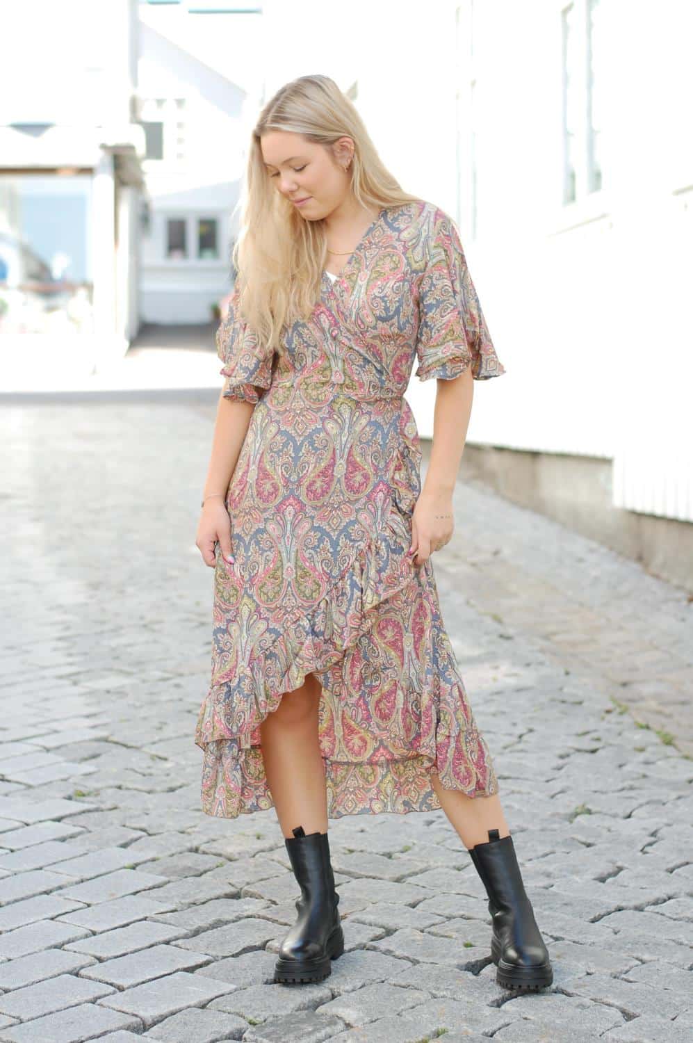 Sissel Edelbo Harriet Wrap Dress Gray/Pink Mix