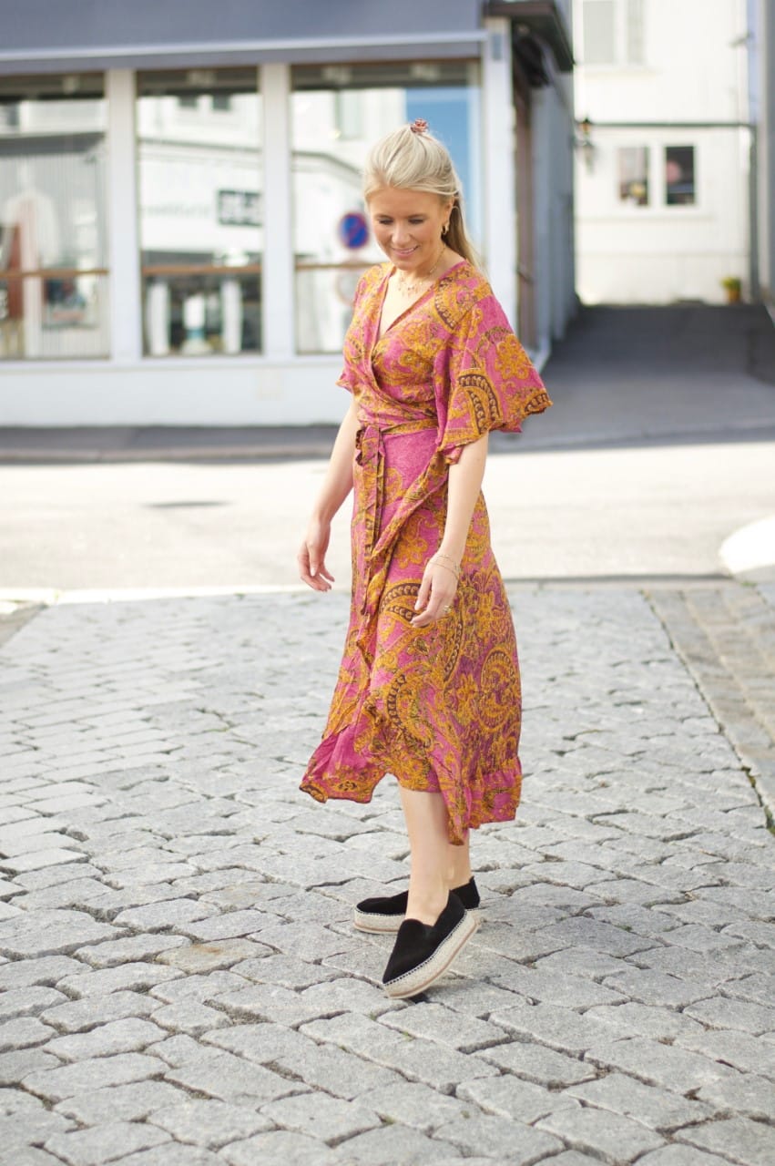 Sissel Edelbo Harriet Wrap Dress Pink Paisley