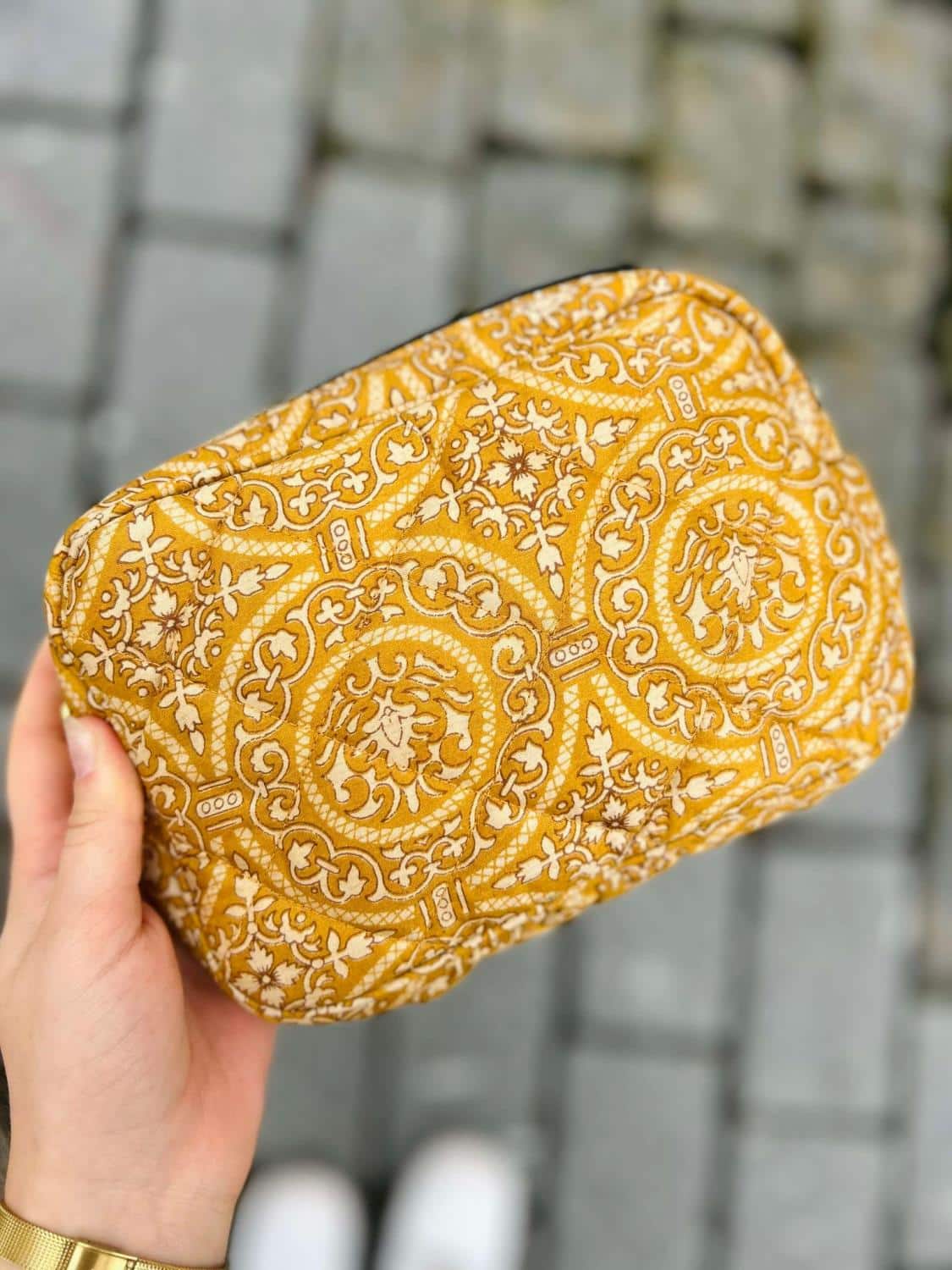 Sissel Edelbo Julie Silk Cosmetic Bag Oker