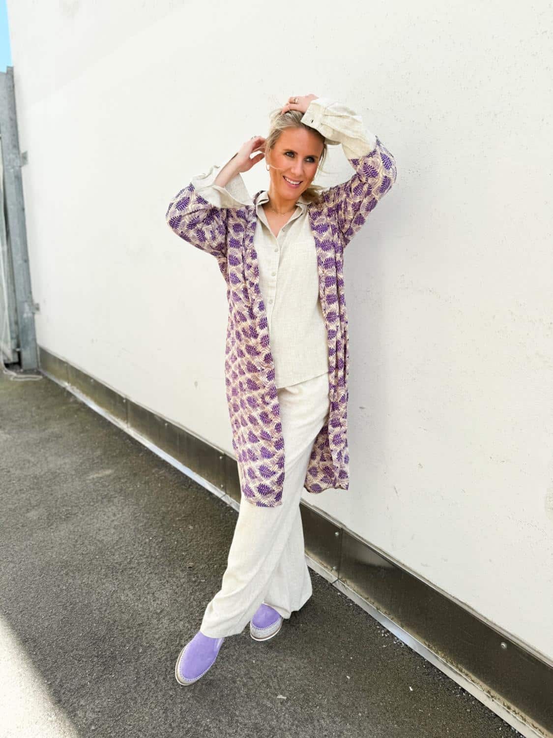 Sissel Edelbo Magnolia Long Kimono Puple/Gold