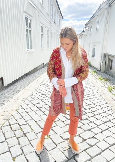 Sissel Edelbo Magnolia Long Kimono Red Mix