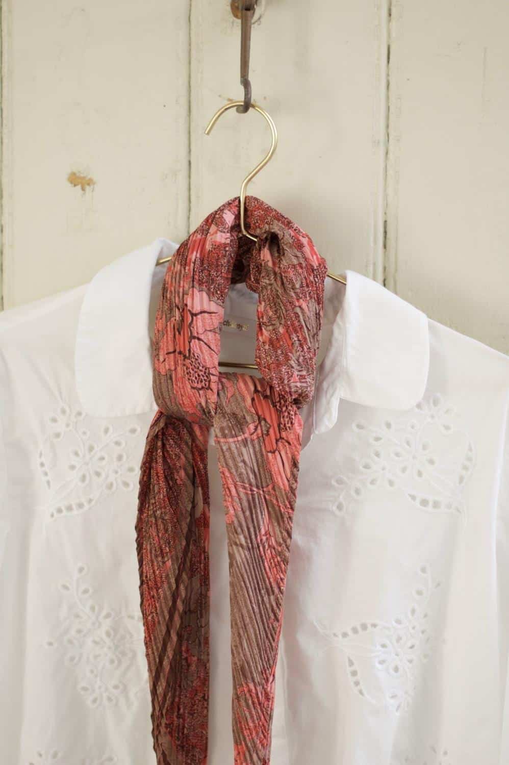 Sissel Edelbo Miracle Pleated Scarf Coral