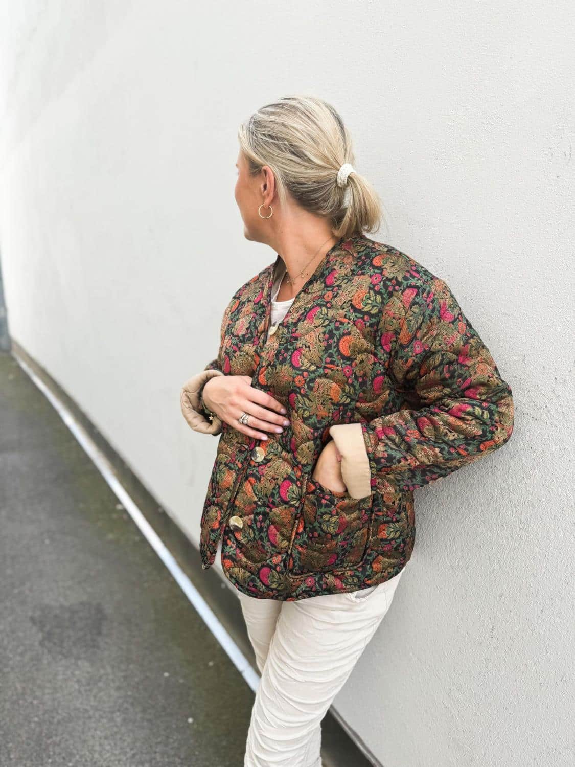 Sissel Edelbo Quinn Silk Jacket Black Flower