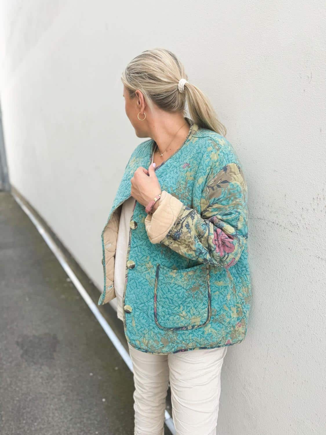 Sissel Edelbo Quinn Silk Jacket Turkis Flower