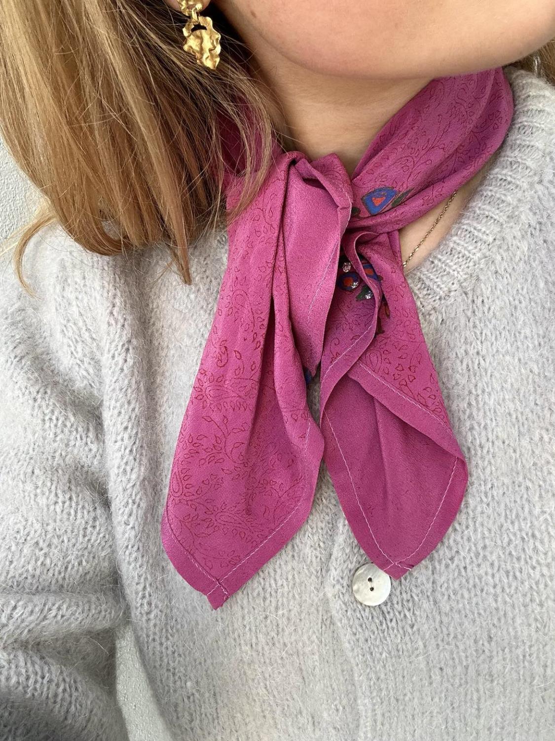 Sissel Edelbo Vinita Silk Rose Scarf Cerise