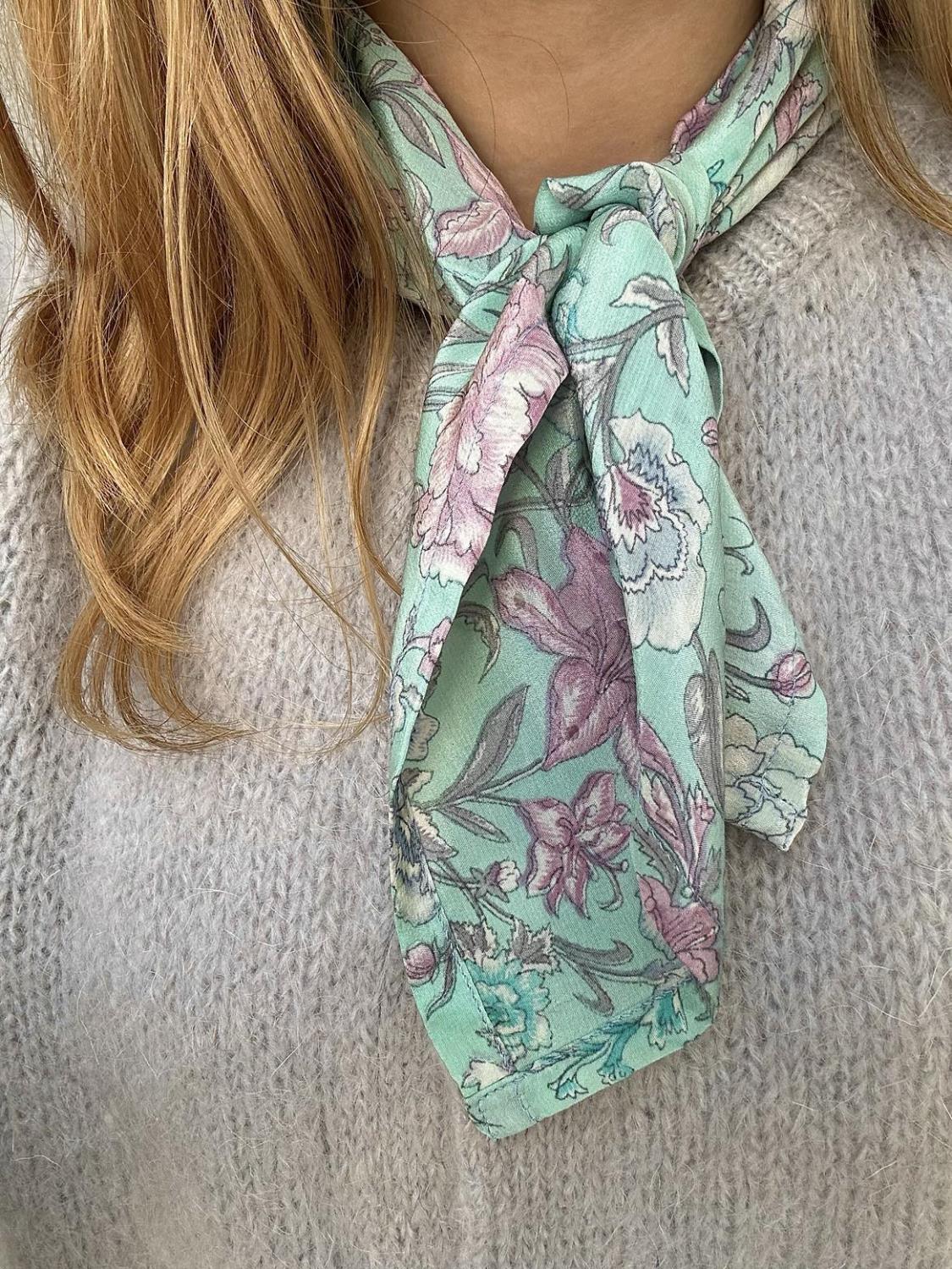 Sissel Edelbo Vinita Silk Rose Scarf Turkis