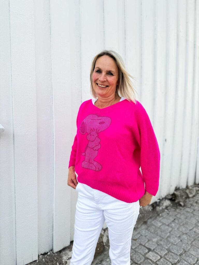 Snoopy Sweater Mørk Rosa