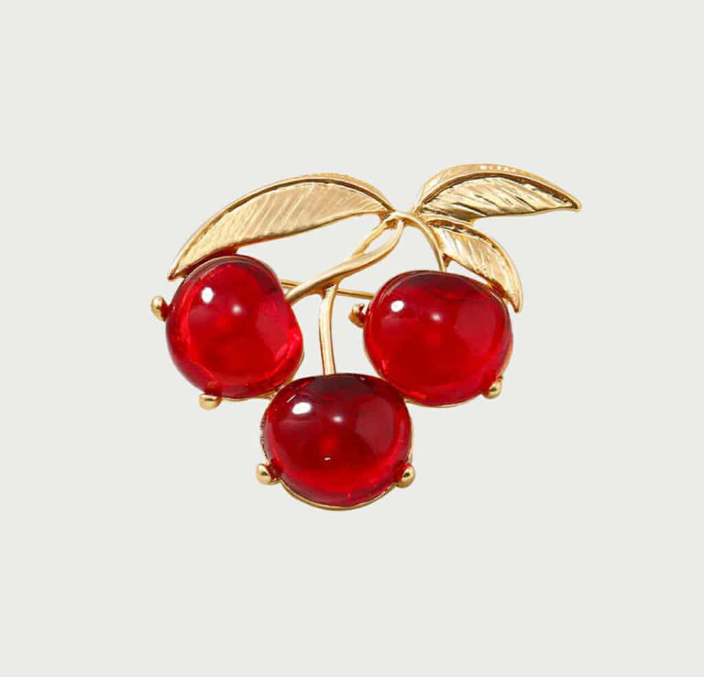Sticky Bestie Cherry Brooche Red
