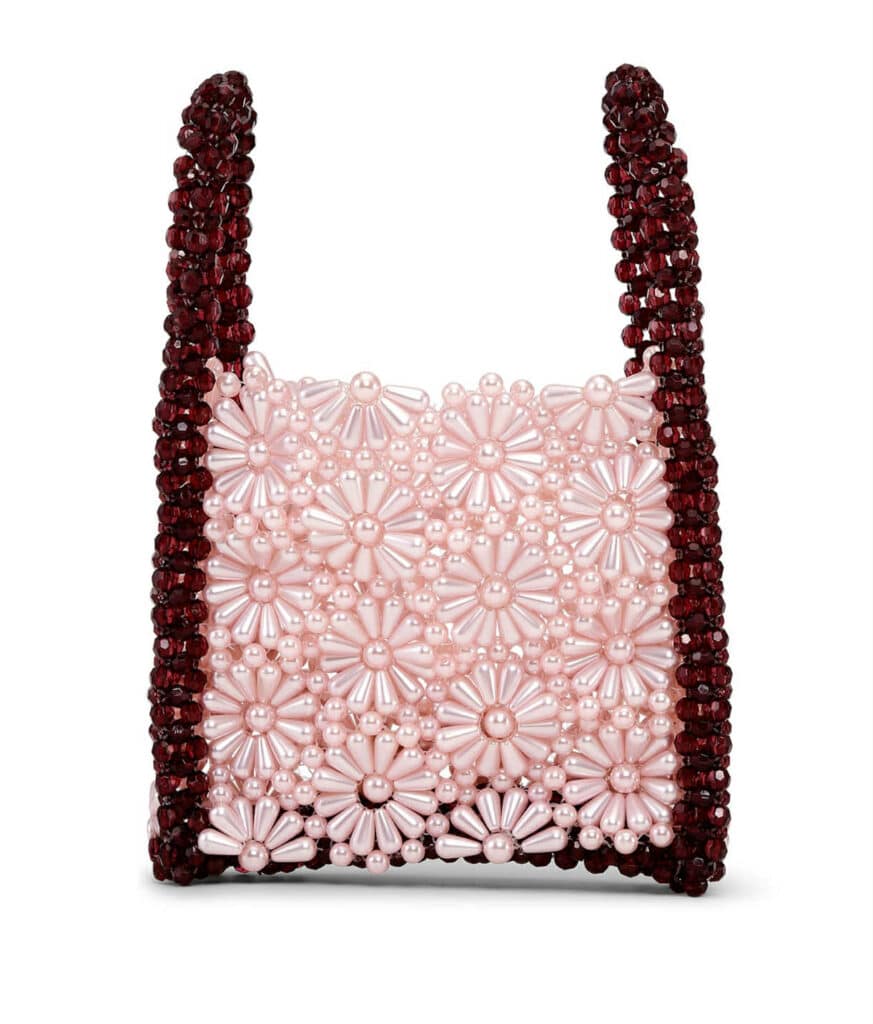 Sui Ava Bouquet Bead Bag Burgundy