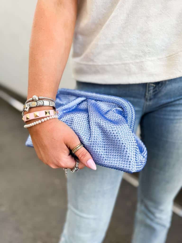 Sui Ava Ruby Crystal Bag Blue