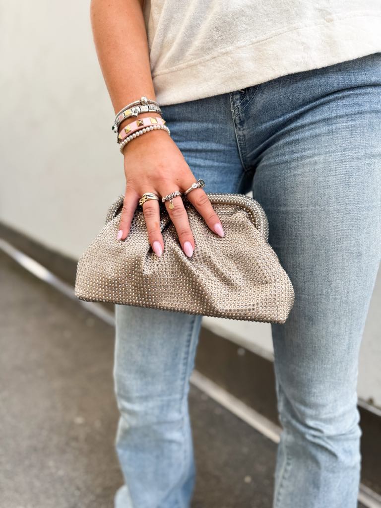 Sui Ava Ruby Crystal Bag Taupe