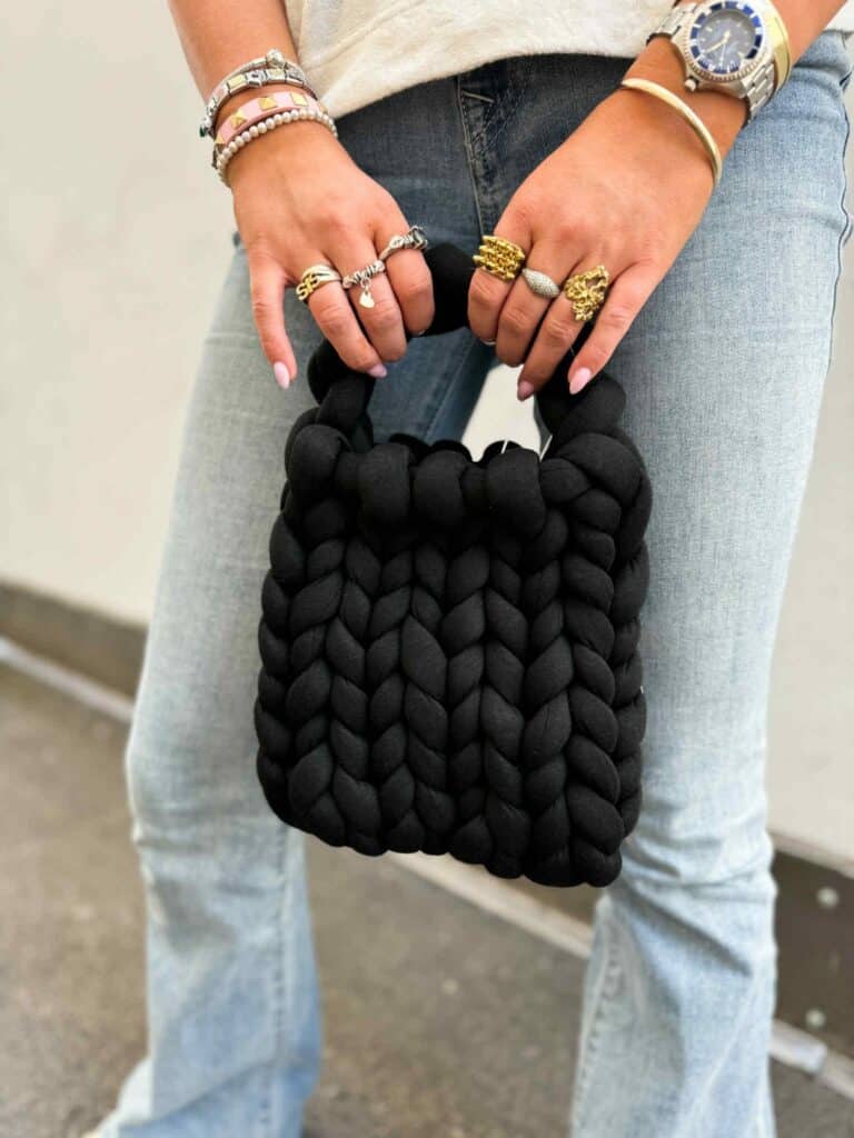 Sui Ava Sally Braided Bag Black