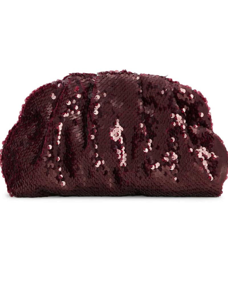 Sui Ava Sequin Clutch Bag Burgundy