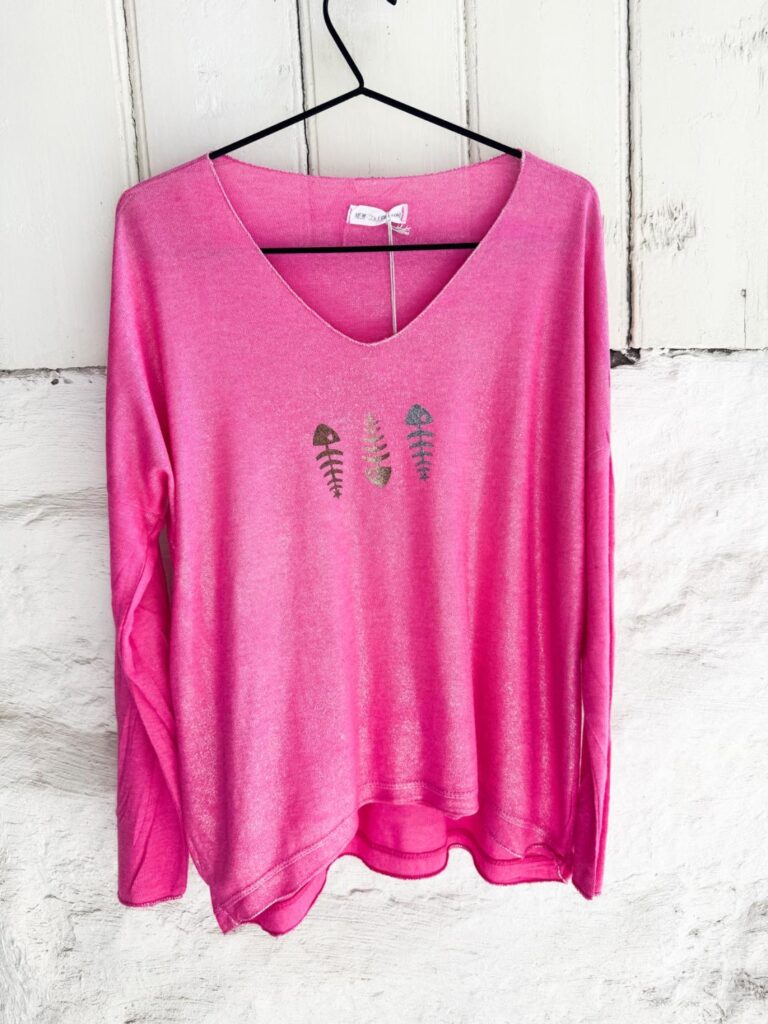 The Strong Pink Fish Sweater