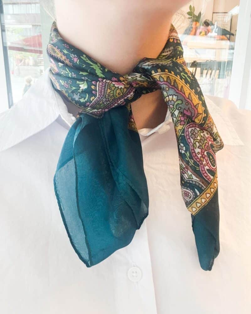 Wauw Paisley Silk Scarf Petrol