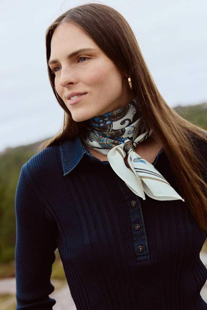 Katrin Uri Paisley Scarf Cream Silk