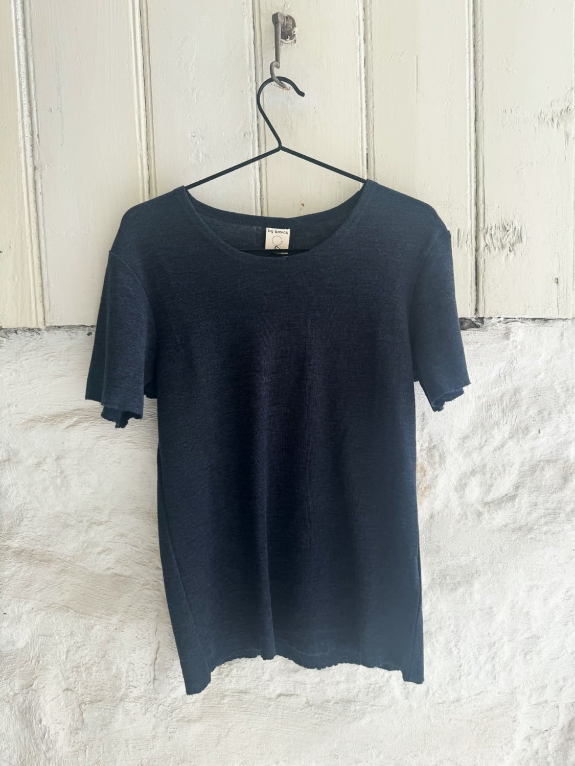 By Basic T- Shirt Collar Midnight Blue Melange