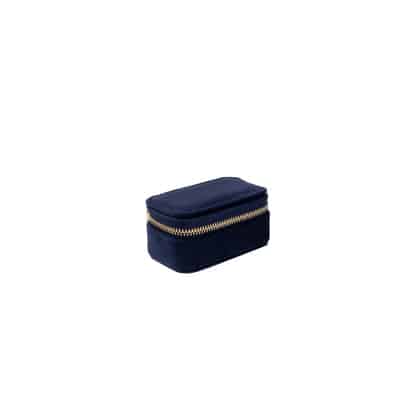 Dark Velvet Jewellery Box Micro Navy Blue
