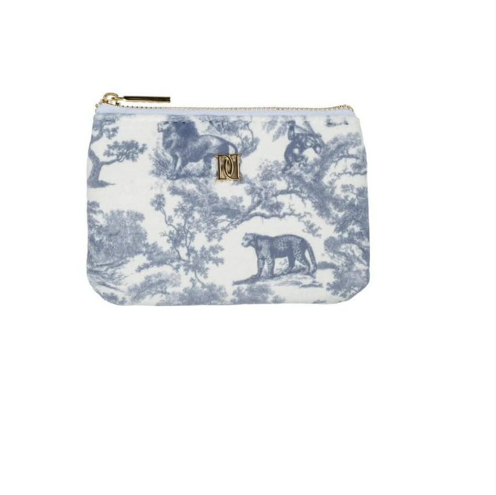 Dark Velvet Small Pouch Country Blue Savannah Pattern