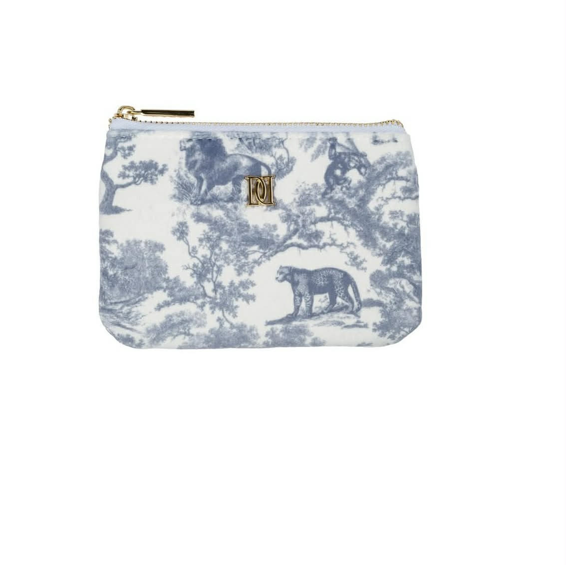 Dark Velvet Small Pouch Country Blue Savannah Pattern
