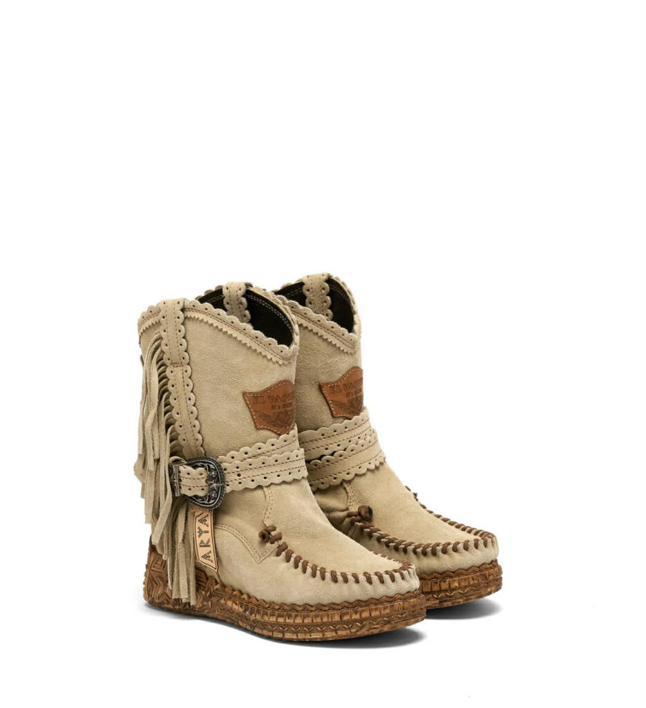 El Vaquero Moccasin Boots Silverstone Corda