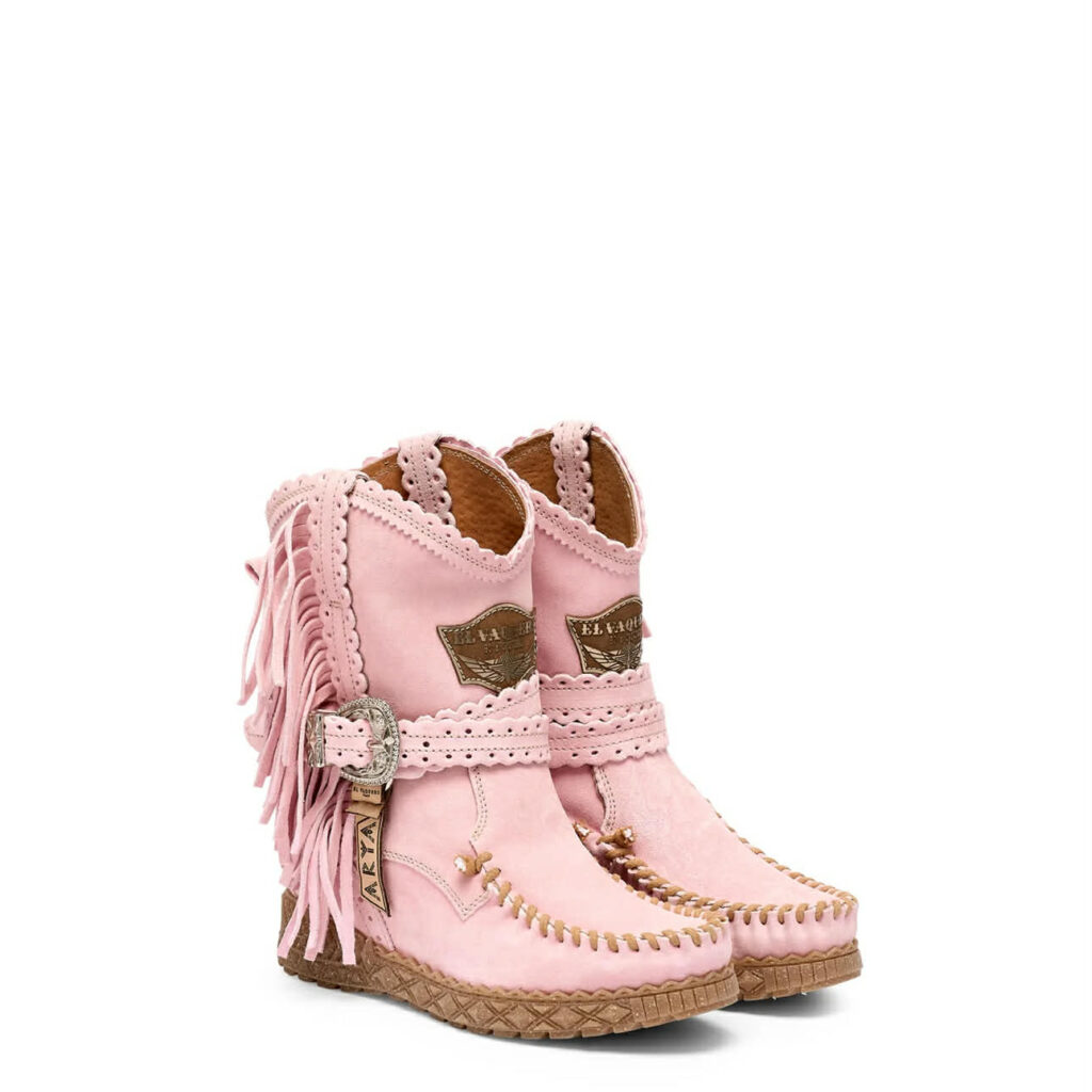 El Vaquero Moccasin Boots Silverstone Pink