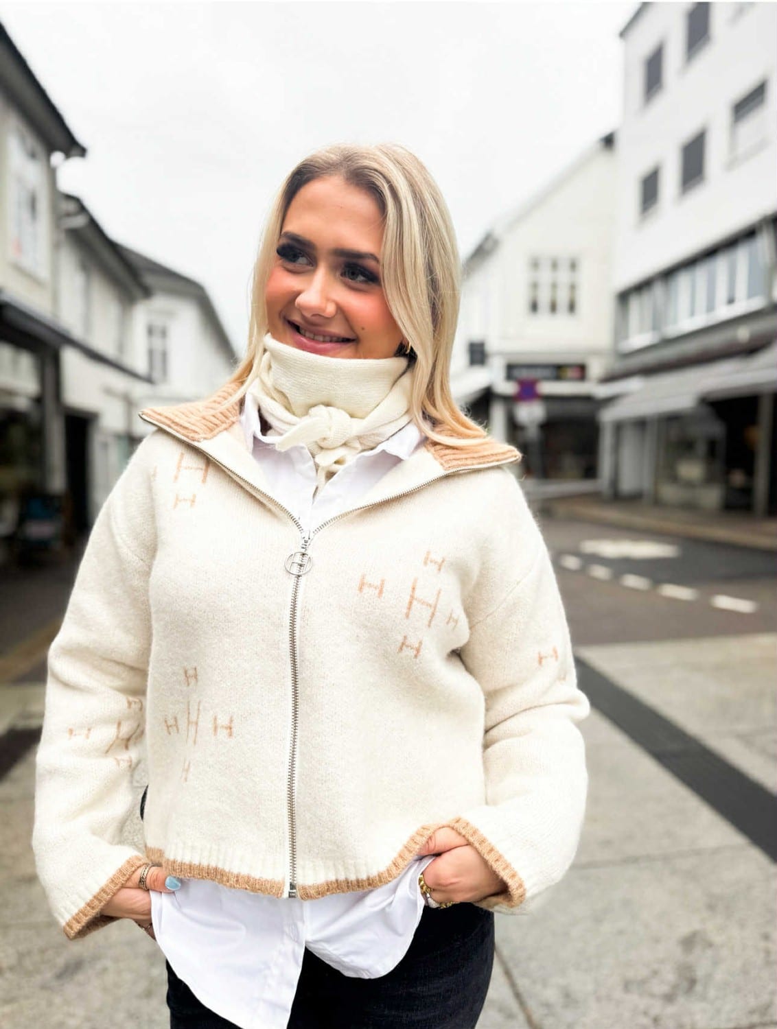 Hést Iben Zip Jacket Off White