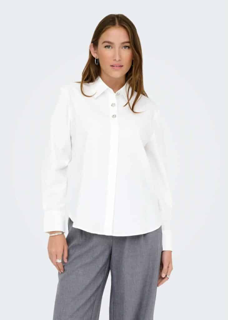 JDY Shoho Loose Button Shirt White