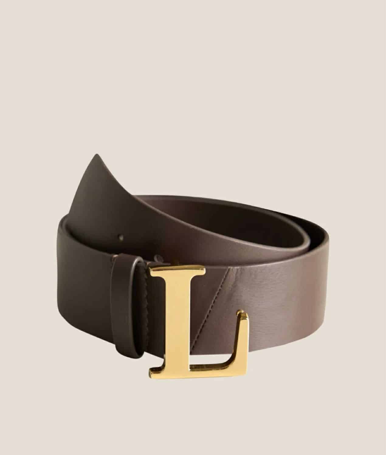 Line Of Oslo L-Belt Brown W/Gold