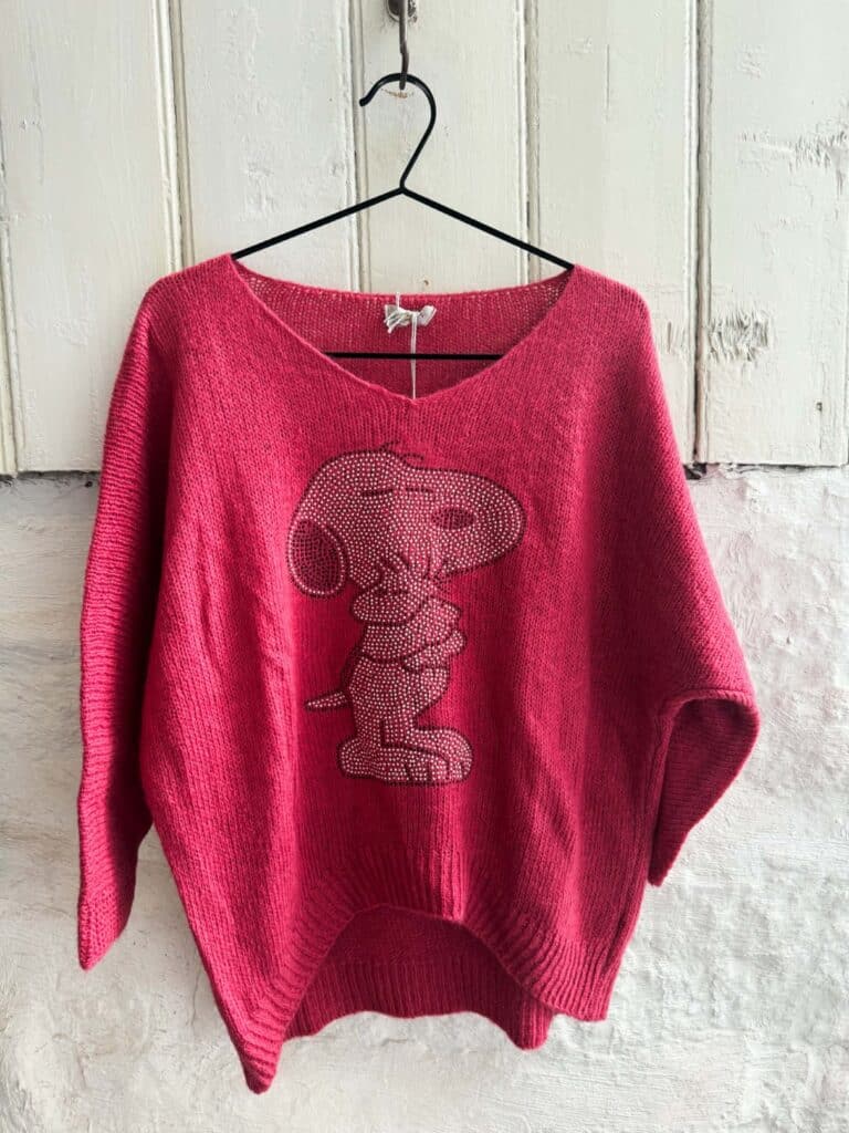 Snoopy Sweater Rasberry