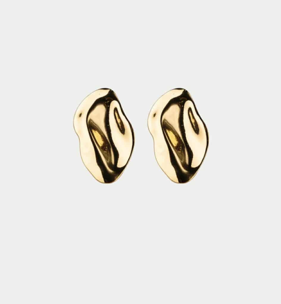 Bow19 Flake Earrings Gold