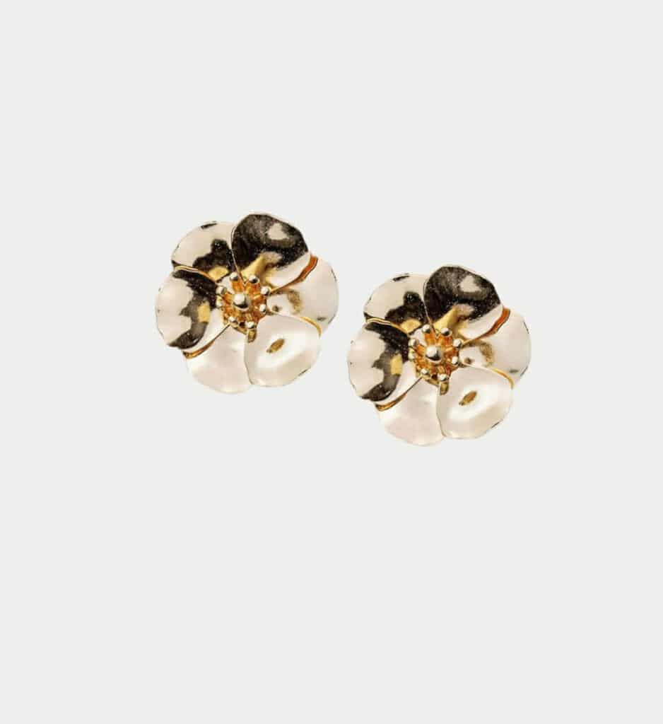 Bow19 Flower Small Earrings Gold