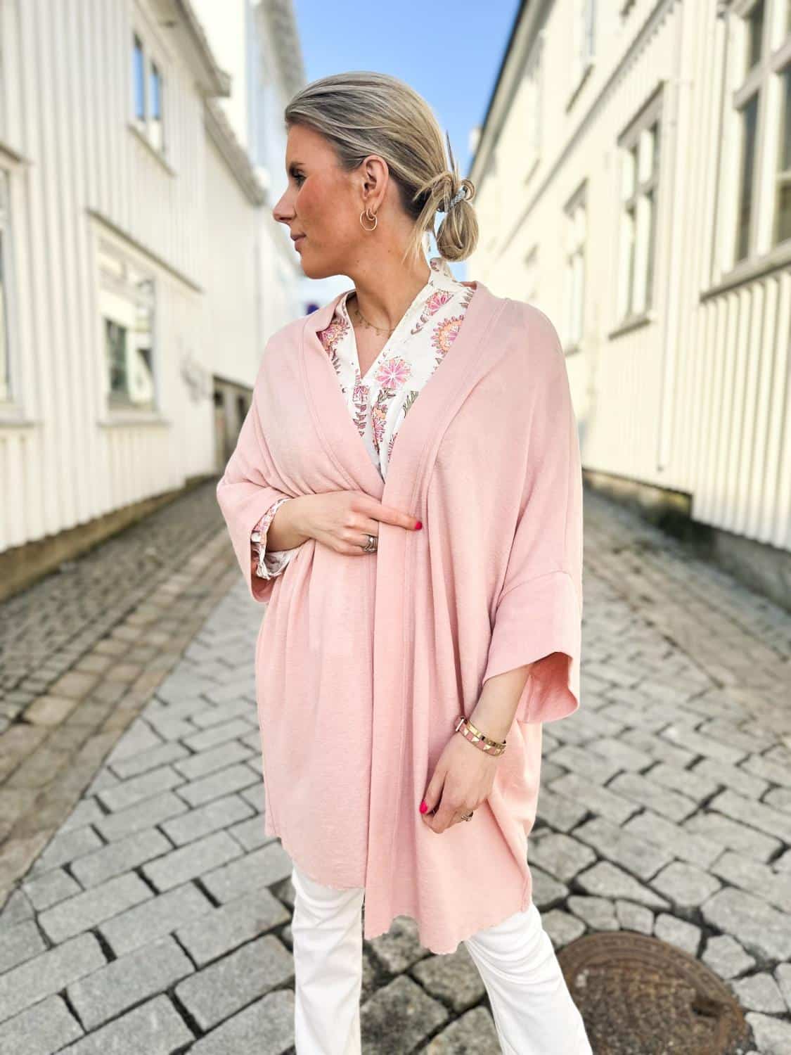 By Basics Cardigan Extra Wide Lys Rosa