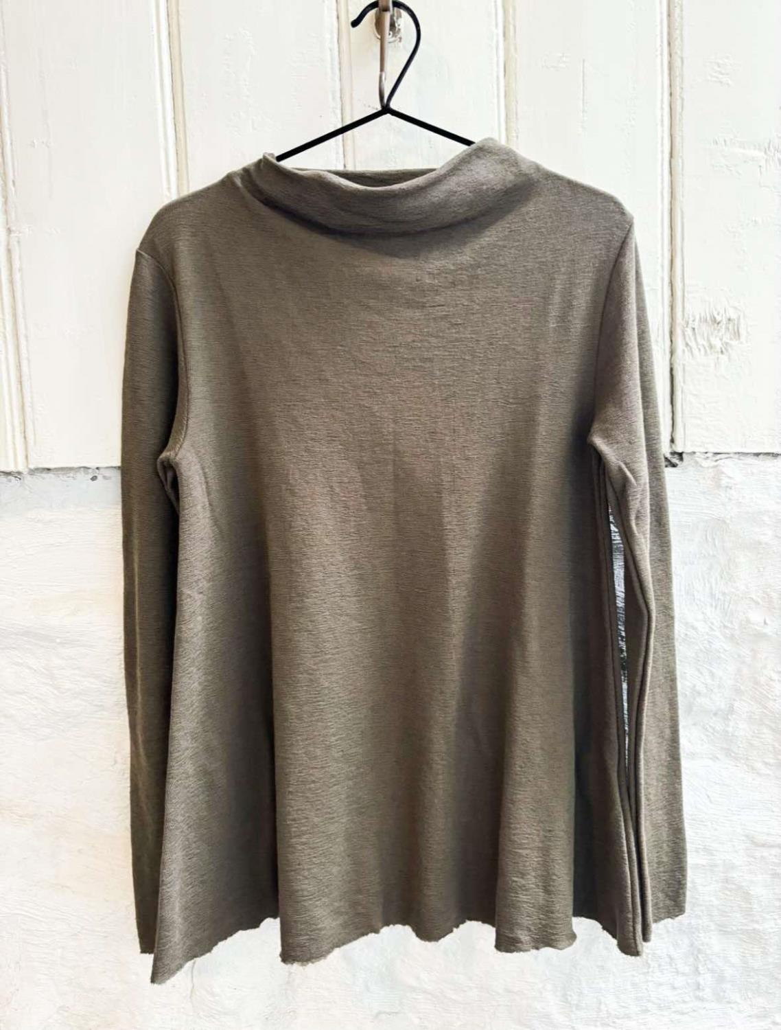 By Basics Shirt A-Line Drapped Neckline Dark Olive