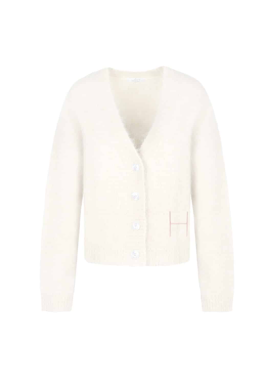 Hèst Pernille Short Cardigan White Alyssum