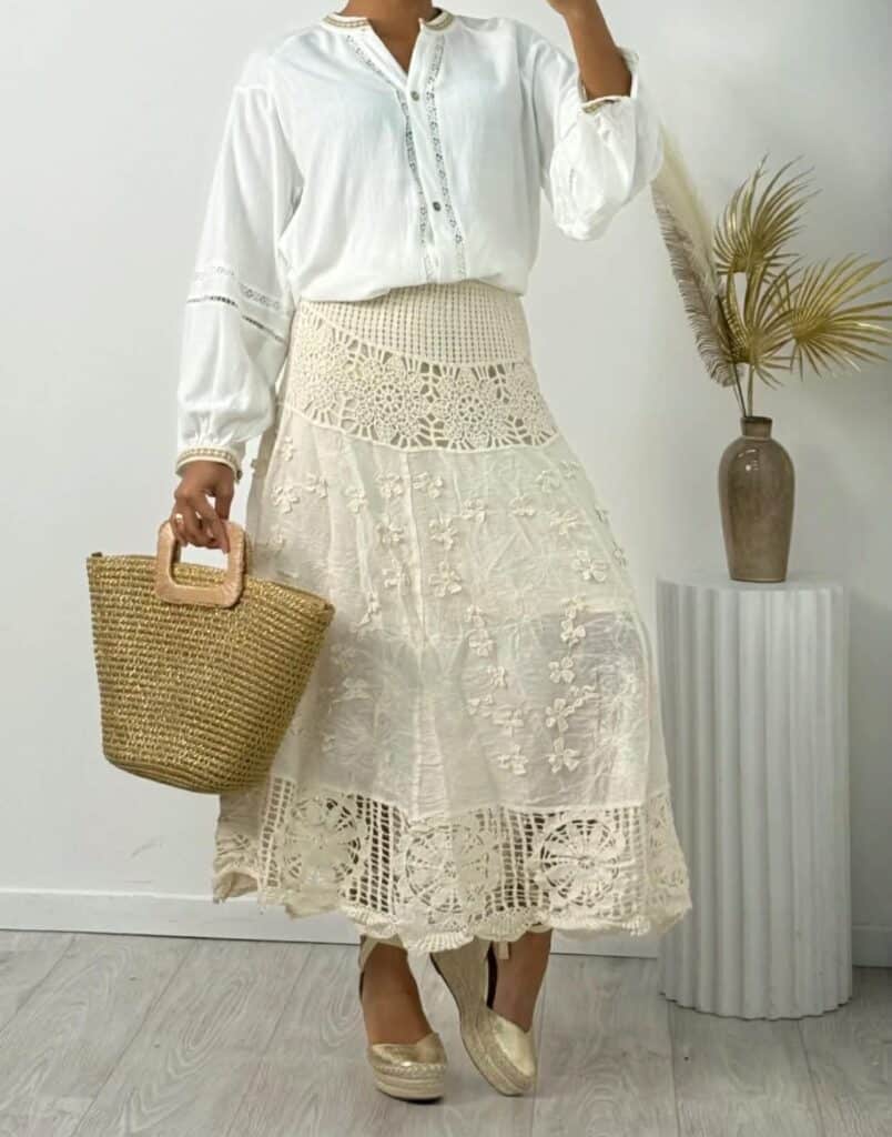 Ibc Collection Boho Jupe Beige