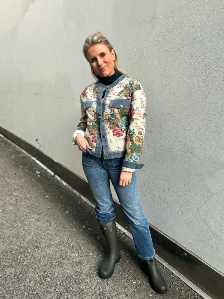 Ibc Collection Flower Denim Jacket