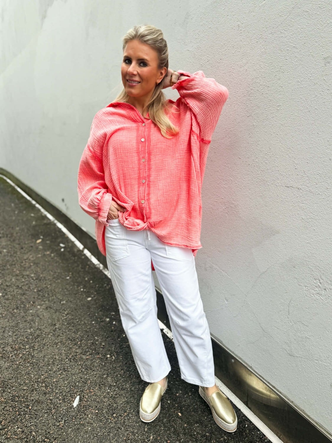 IBC Collection Linnea Oversize Blouse Coral