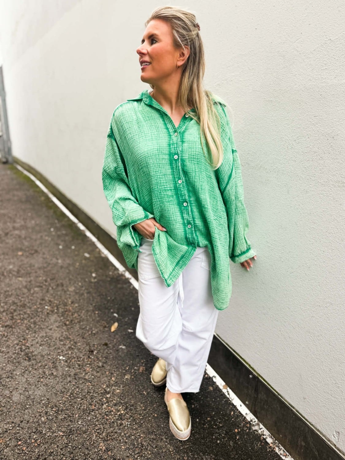 IBC Collection Linnea Oversize Blouse Cotten Green