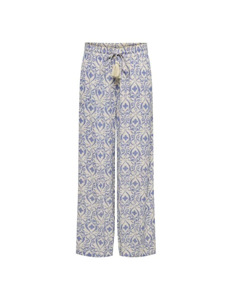 JDY Bree Wide Pants Blue Ikat